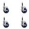 Service Caster 4'' Solid Poly Swivel 3/4'' Expanding Stem Caster Set with Brake, 4PK SCC-EX20S414-SPUS-TLB-34-4 - alternate 1